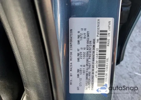 2011 Mazda 3 S from USA, damaged, VIN JM1BL1W60B1368130